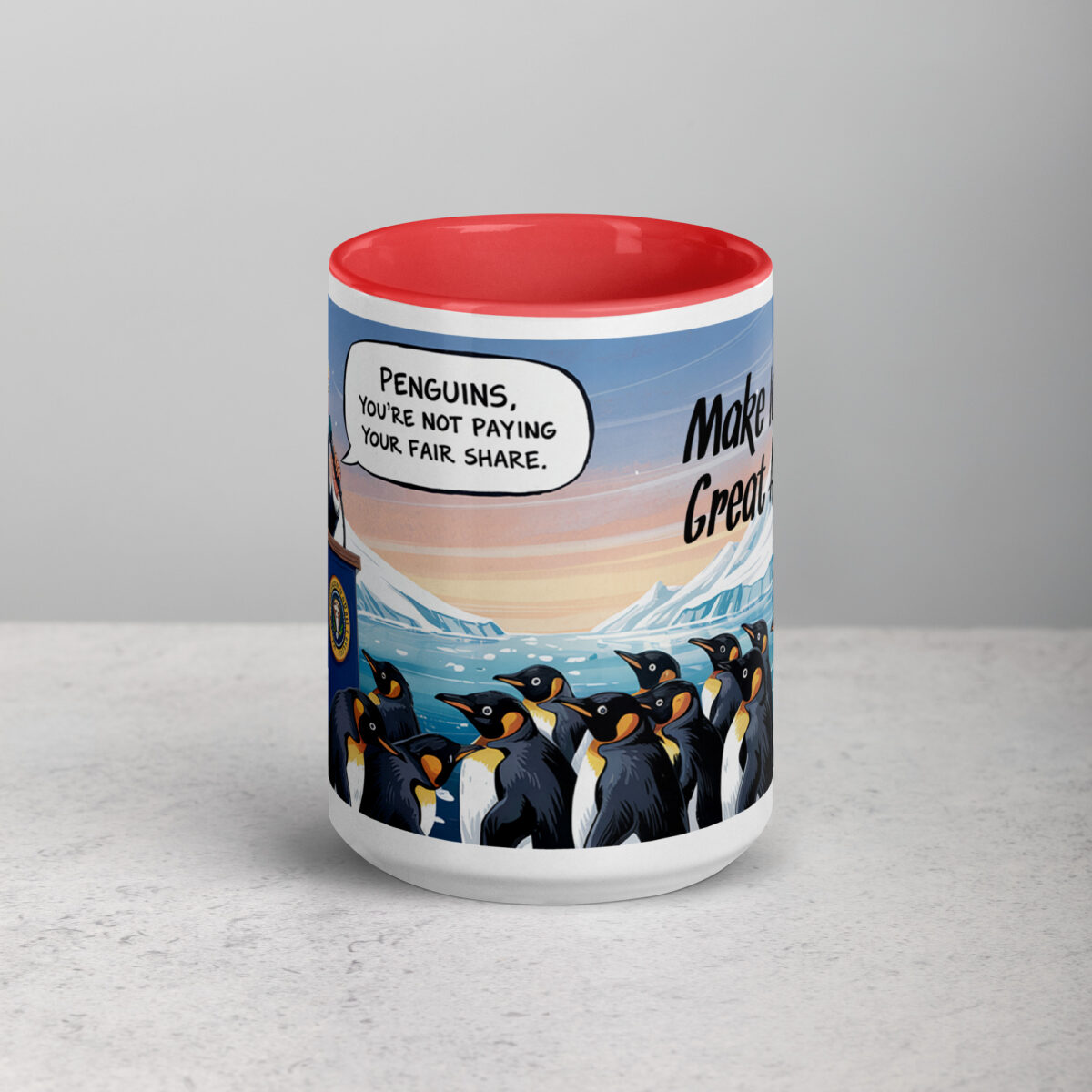 Make Icebergs Great Again Trump Penguin Tariff Coffee Mug - Image 11