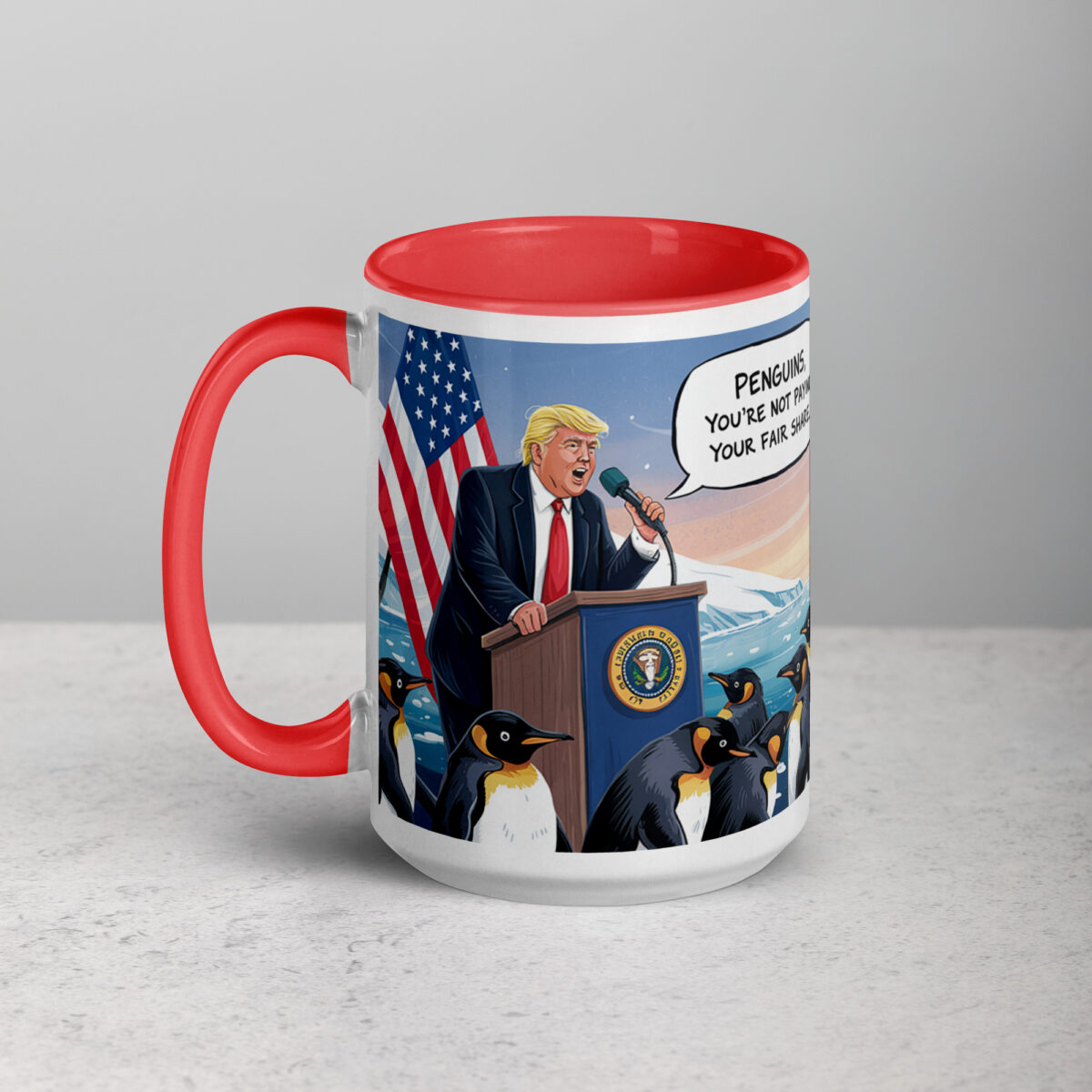 Make Icebergs Great Again Trump Penguin Tariff Coffee Mug - Image 12