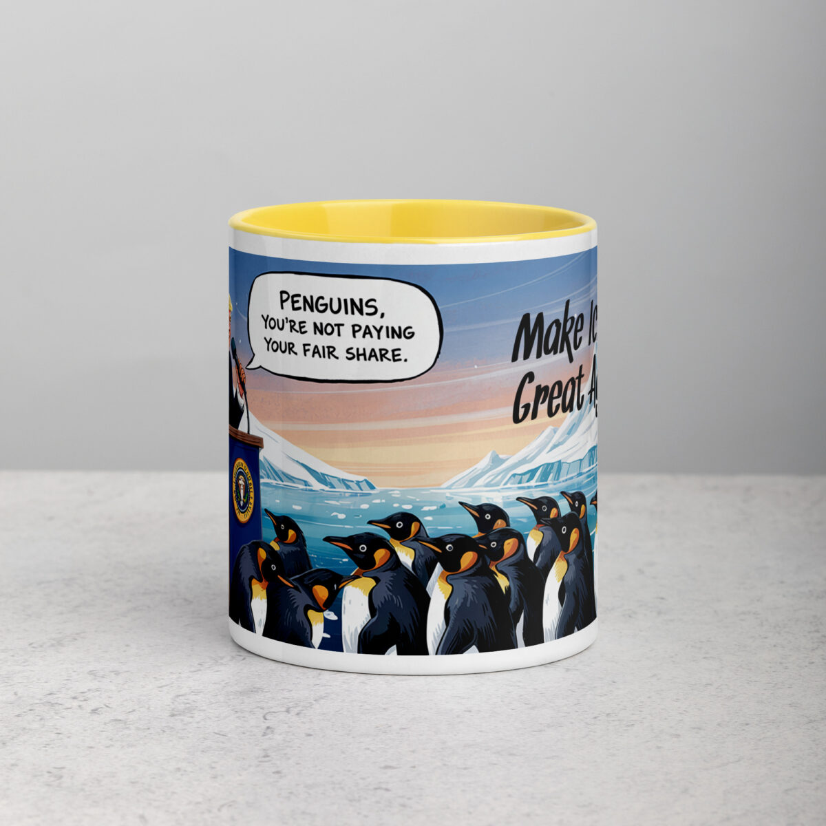 Make Icebergs Great Again Trump Penguin Tariff Coffee Mug - Image 20